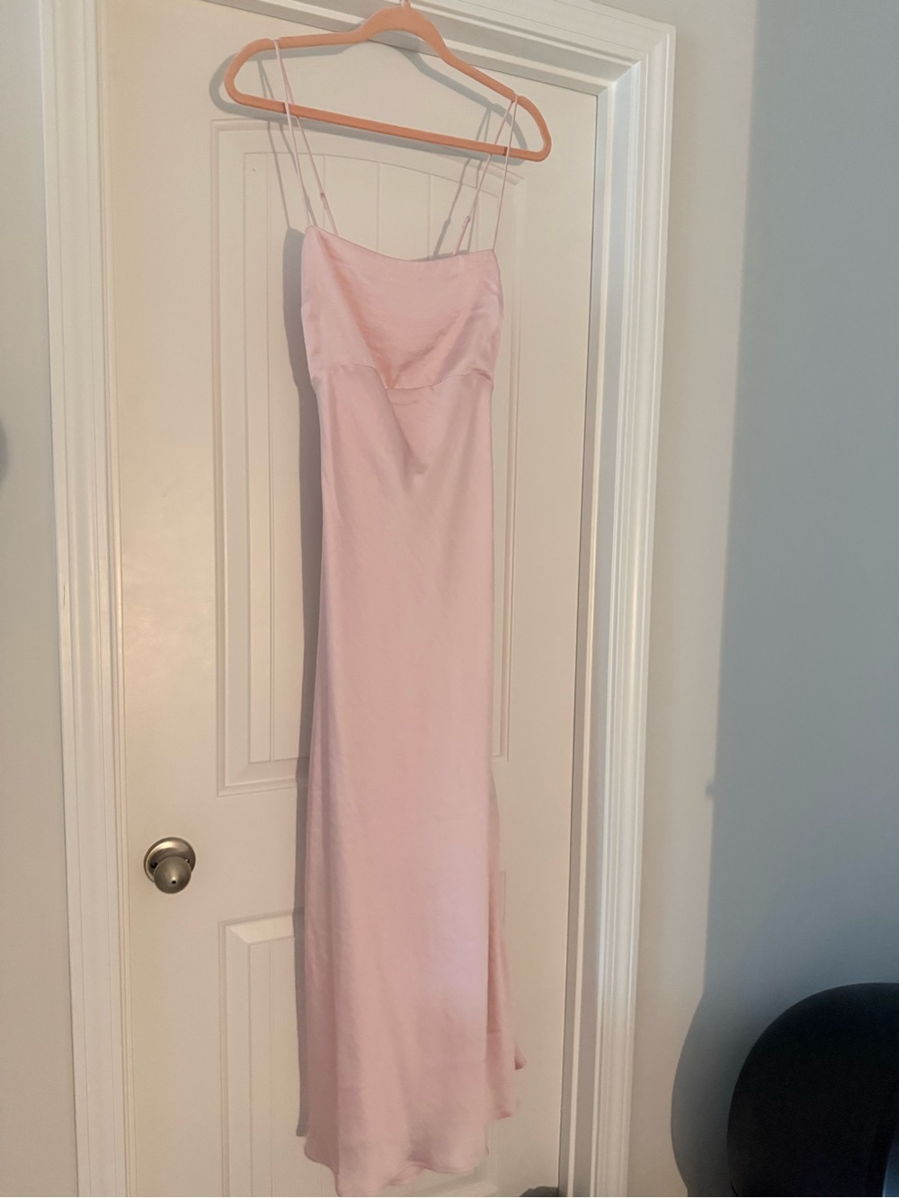 Abercrombie & Fitch Pale Pink Satin Slip Gown with Double Straps